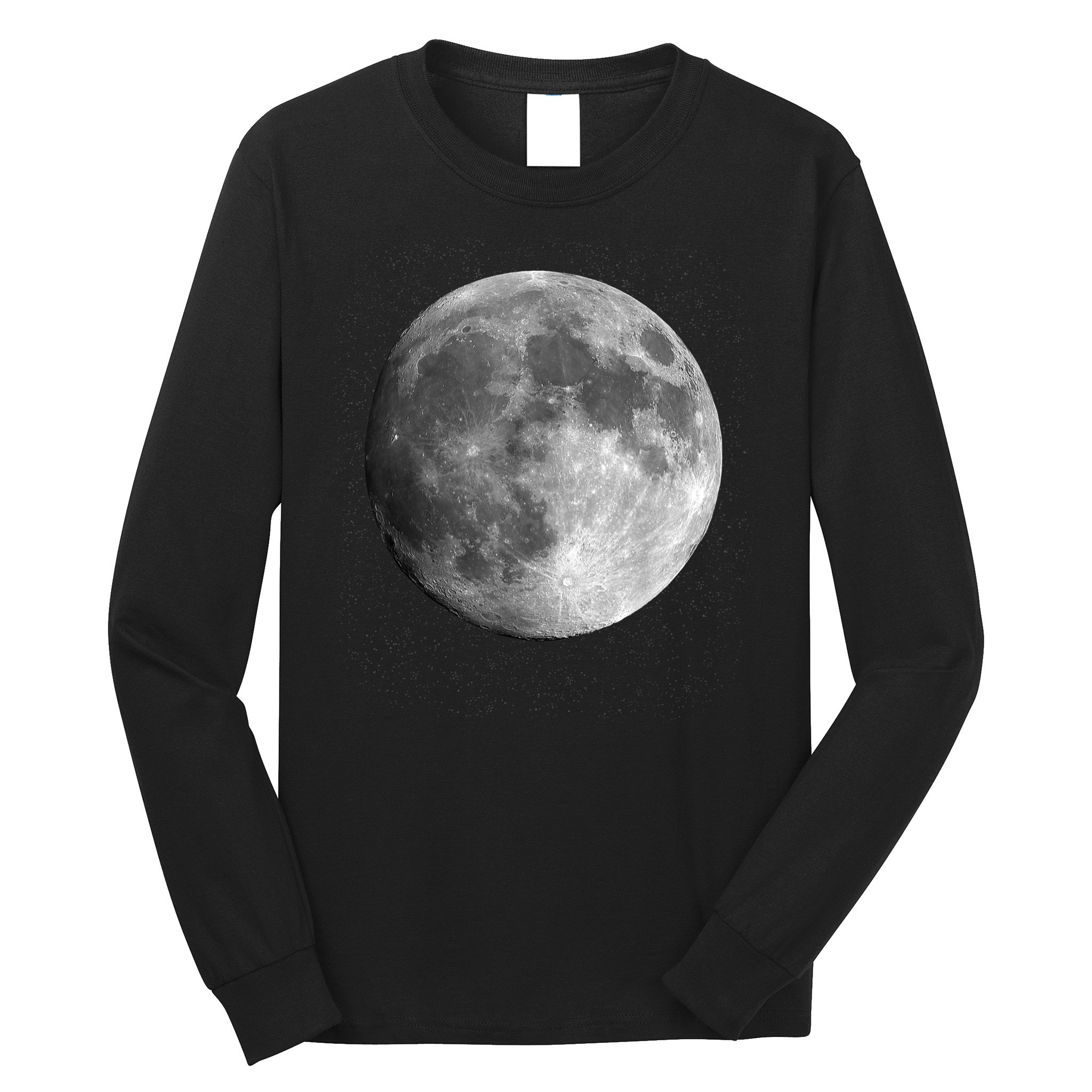 Full Moon Luna Astronomy Space Galaxy Stars Long Sleeve Shirt
