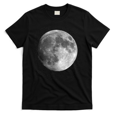 Full Moon Luna Astronomy Space Galaxy Stars T-Shirt
