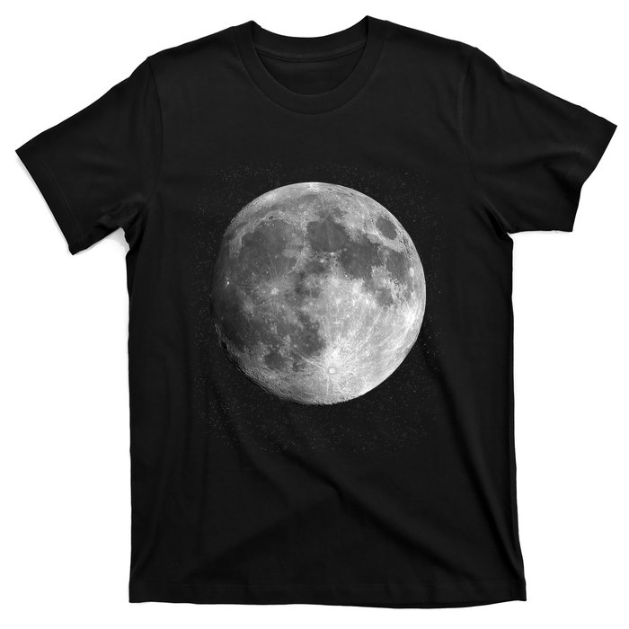 Full Moon Luna Astronomy Space Galaxy Stars T-Shirt