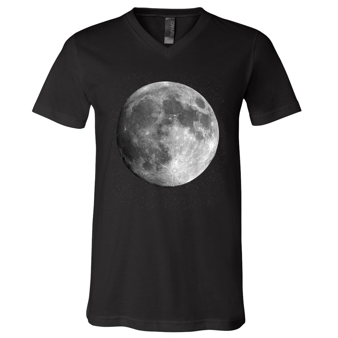 Full Moon Luna Astronomy Space Galaxy Stars V-Neck T-Shirt