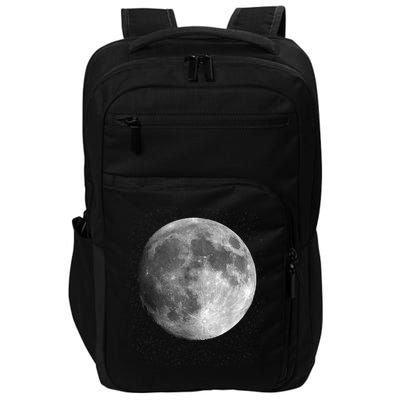 Full Moon Luna Astronomy Space Galaxy Stars Impact Tech Backpack