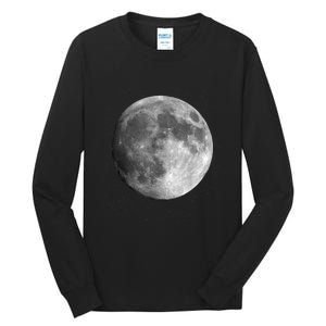 Full Moon Luna Astronomy Space Galaxy Stars Tall Long Sleeve T-Shirt