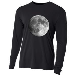 Full Moon Luna Astronomy Space Galaxy Stars Cooling Performance Long Sleeve Crew