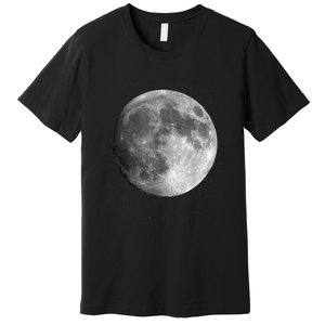 Full Moon Luna Astronomy Space Galaxy Stars Premium T-Shirt