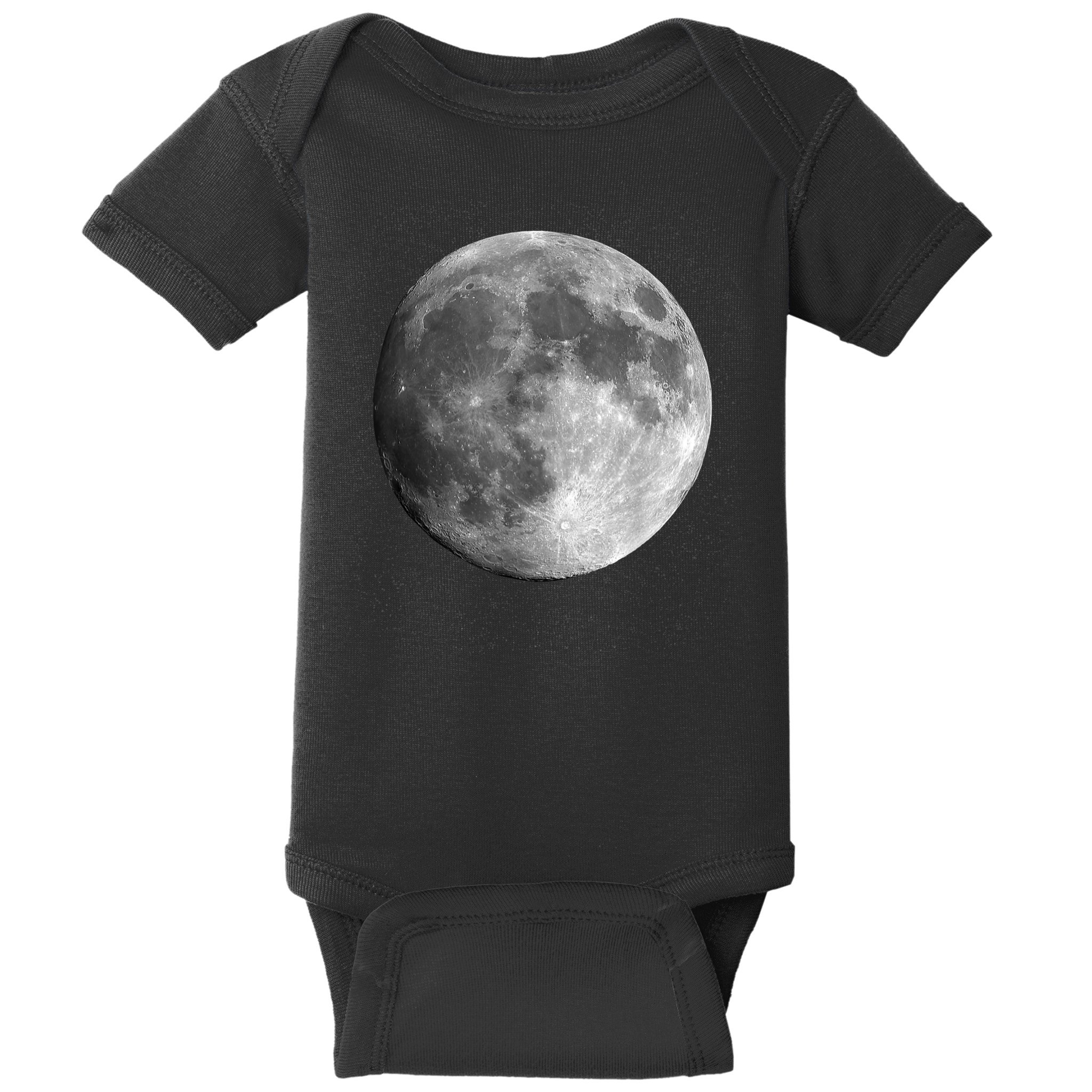 Full Moon Luna Astronomy Space Galaxy Stars Baby Bodysuit