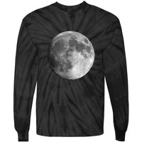 Full Moon Luna Astronomy Space Galaxy Stars Tie-Dye Long Sleeve Shirt