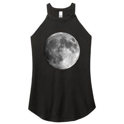 Full Moon Luna Astronomy Space Galaxy Stars Women's Perfect Tri Rocker Tank