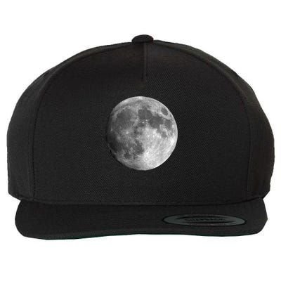 Full Moon Luna Astronomy Space Galaxy Stars Wool Snapback Cap