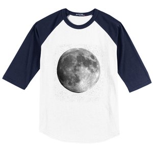 Full Moon Luna Astronomy Space Galaxy Stars Baseball Sleeve Shirt