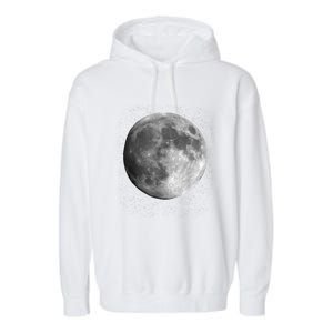 Full Moon Luna Astronomy Space Galaxy Stars Garment-Dyed Fleece Hoodie