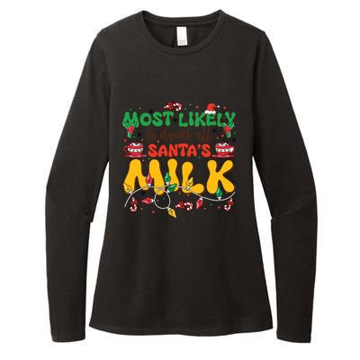 Funny Most Likely To SantaS Milk Christmas Gift Womens CVC Long Sleeve Shirt