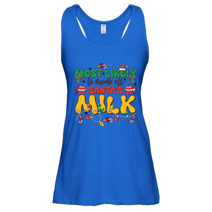 Funny Most Likely To SantaS Milk Christmas Gift Ladies Essential Flowy Tank