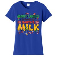 Funny Most Likely To SantaS Milk Christmas Gift Women's T-Shirt