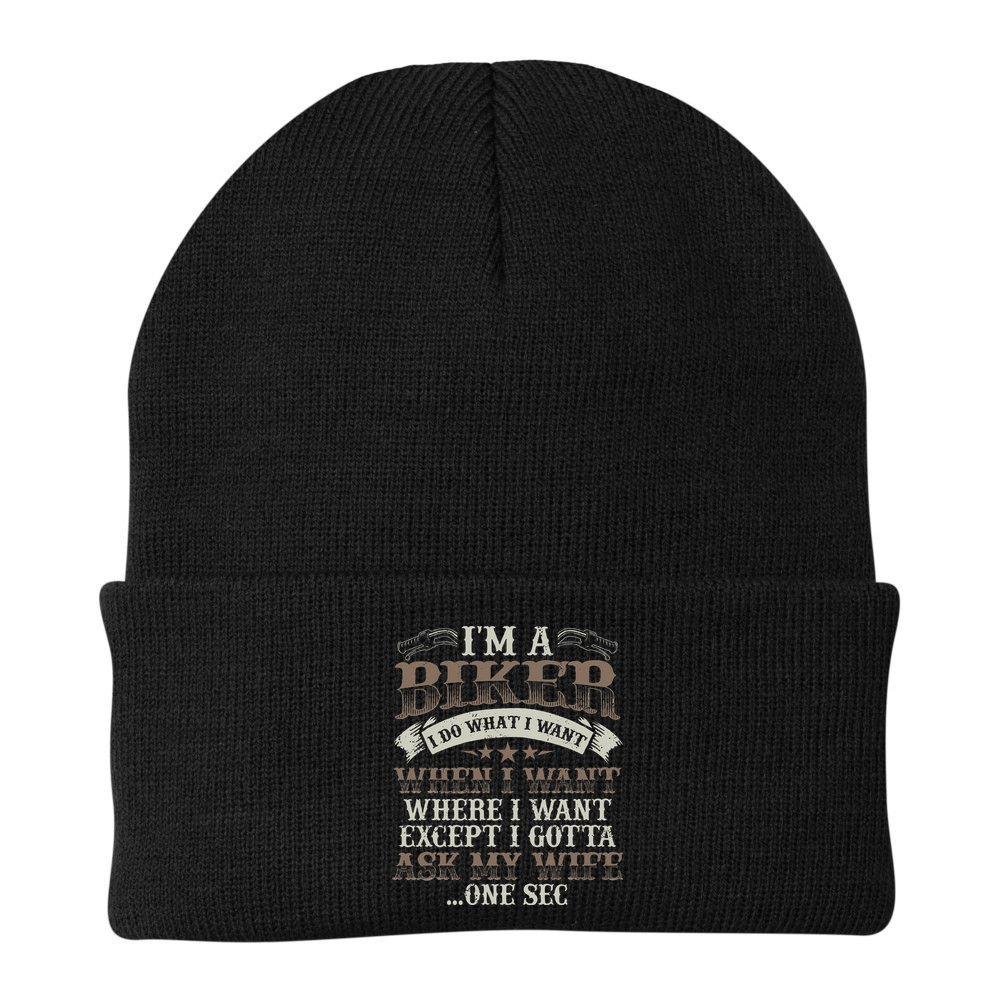 Funny Motorcycle Lover Graphic Husbands Men Motorbike Rider Beanie