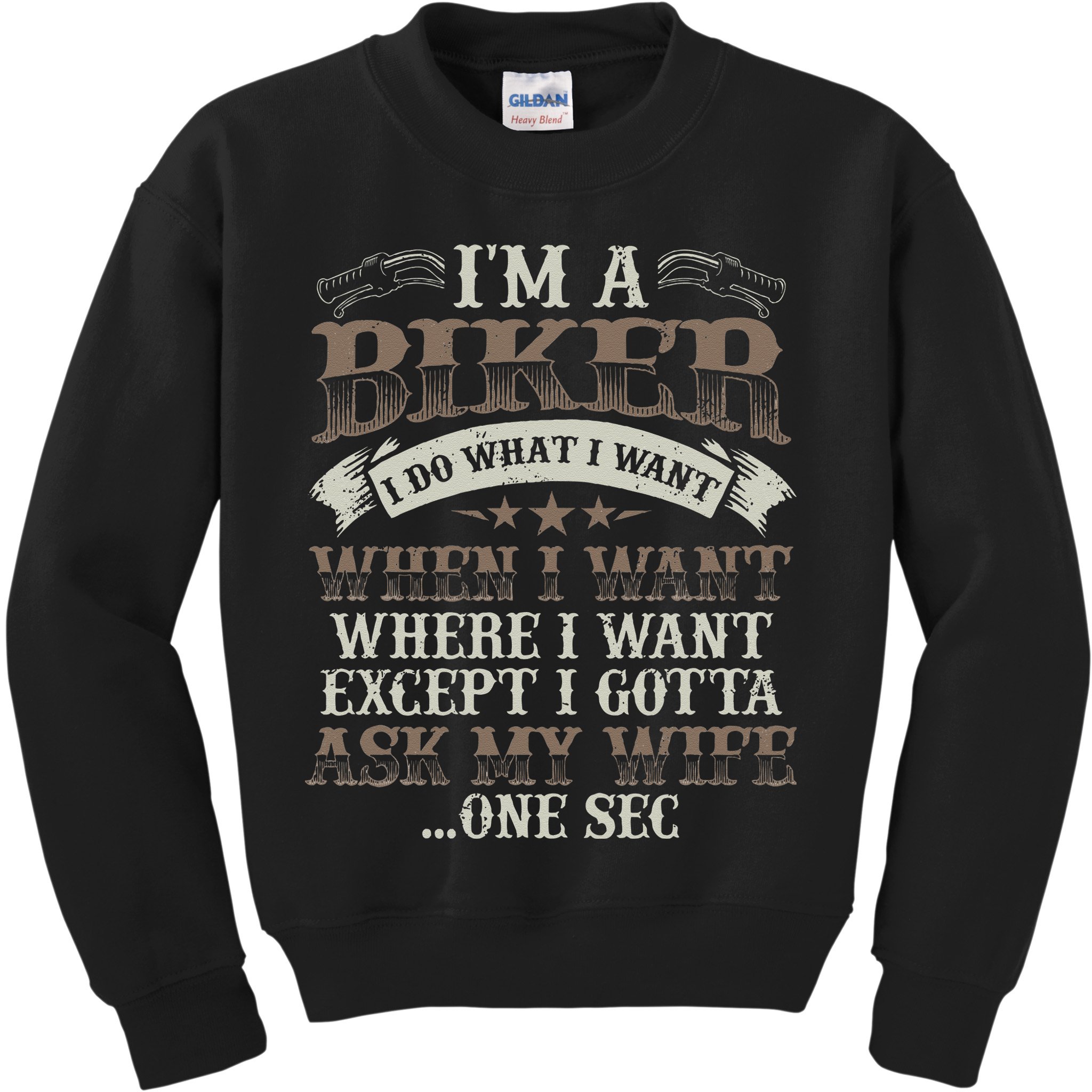 Funny Motorcycle Lover Graphic Husbands Men Motorbike Rider Kids Sweatshirt