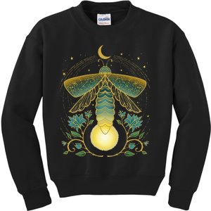 Firefly Magical Lunar Mystical Design For Nature Lovers Kids Sweatshirt