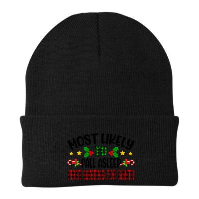 Funny Most Likely To Fall Asleep First Waiting For Santa Cool Gift Beanie