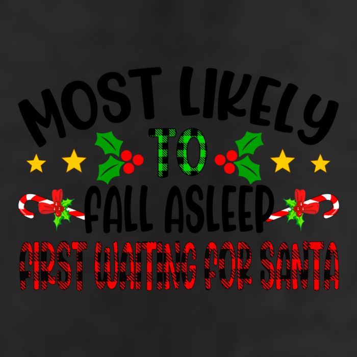 Funny Most Likely To Fall Asleep First Waiting For Santa Cool Gift Microfiber Hand Towel