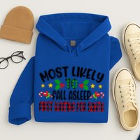 Funny Most Likely To Fall Asleep First Waiting For Santa Cool Gift Hoodie