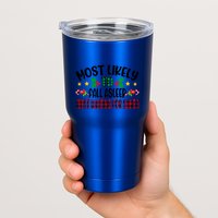 Funny Most Likely To Fall Asleep First Waiting For Santa Cool Gift Tumbler