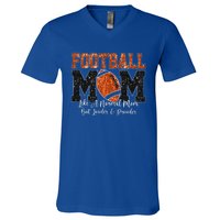 Football Mom Like A Normal Mom But Louder & Prouder Game Day V-Neck T-Shirt