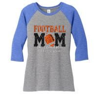 Football Mom Like A Normal Mom But Louder & Prouder Game Day Women's Tri-Blend 3/4-Sleeve Raglan Shirt