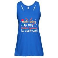 Funny Most Likely To Play Video Games On Christmas Family Cute Gift Ladies Essential Flowy Tank