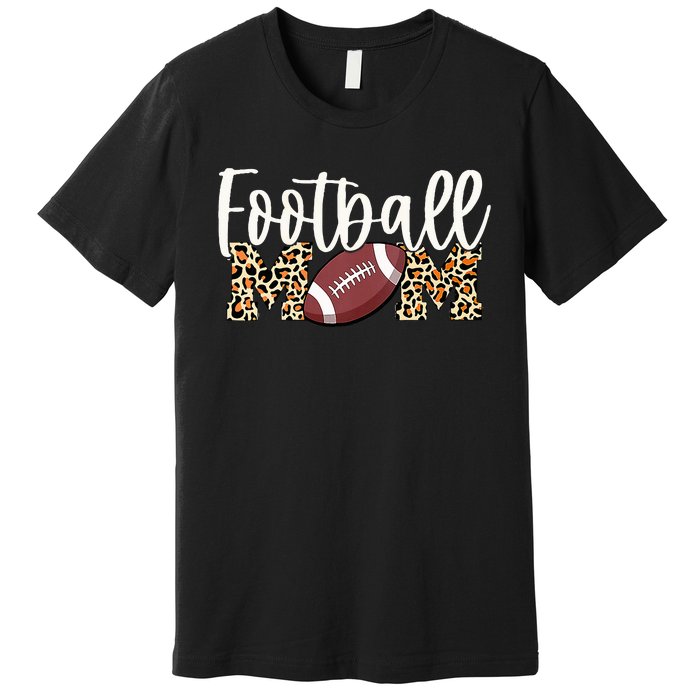 Football Mom Leopard Premium T-Shirt