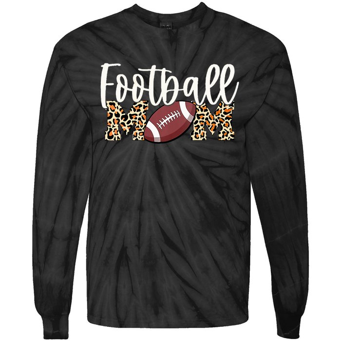 Football Mom Leopard Tie-Dye Long Sleeve Shirt