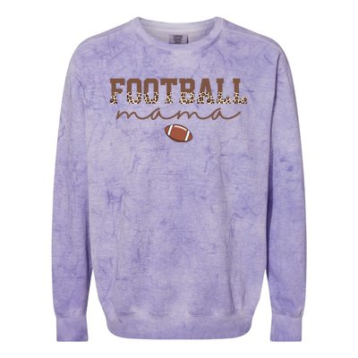 Football Mama Leopard Colorblast Crewneck Sweatshirt