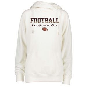 Football Mama Leopard Womens Funnel Neck Pullover Hood