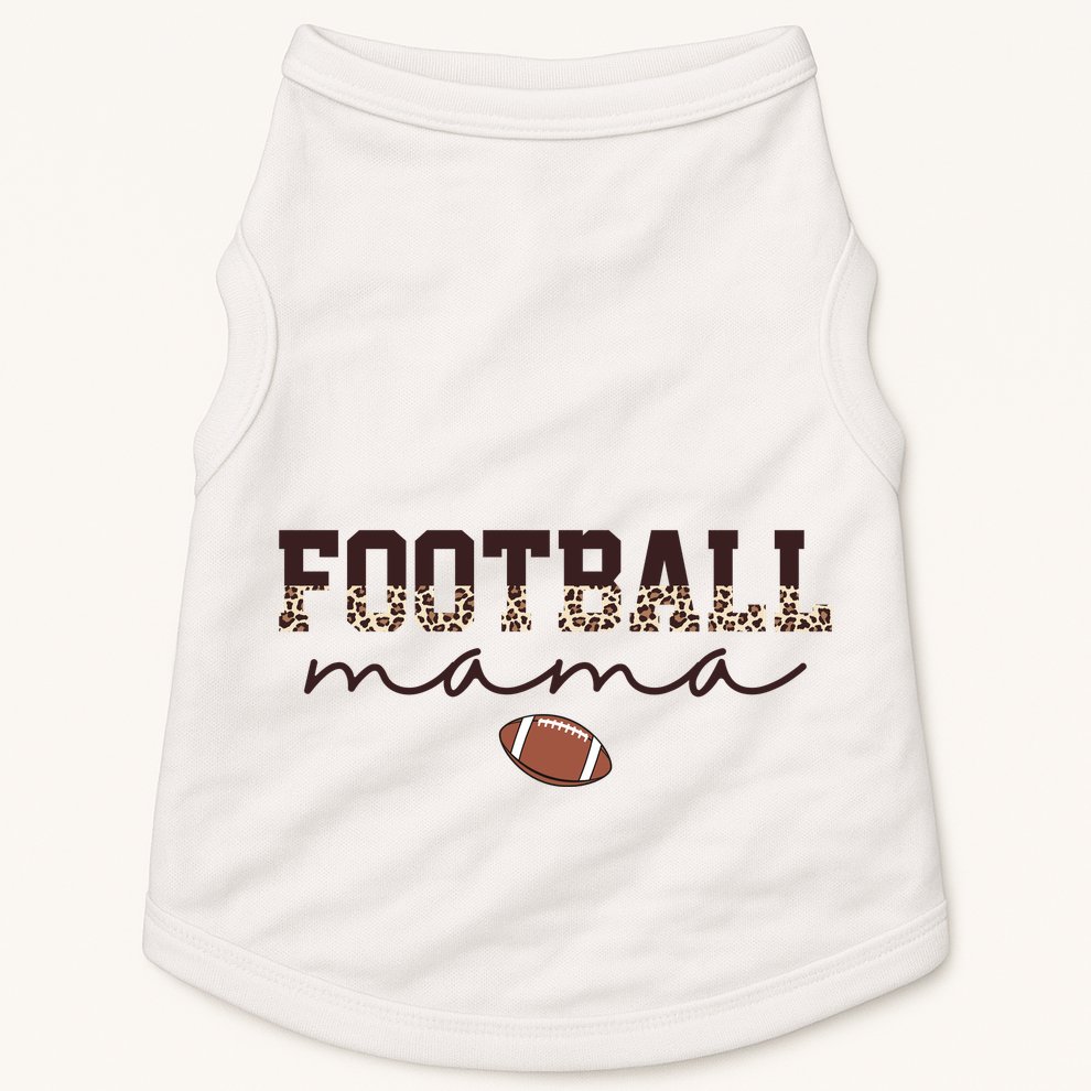 Football Mama Leopard Doggie Tank