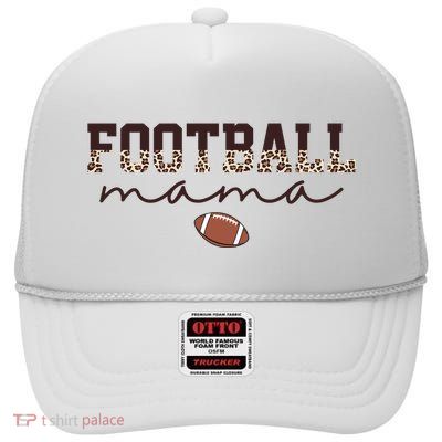Football Mama Leopard High Crown Mesh Back Trucker Hat