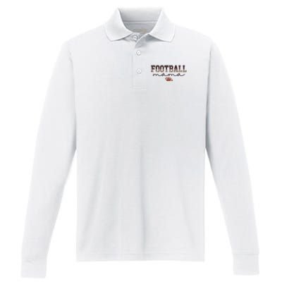 Football Mama Leopard Performance Long Sleeve Polo