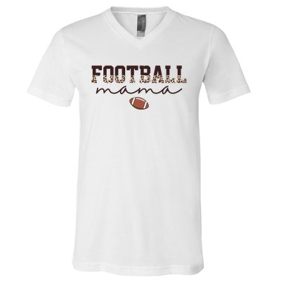 Football Mama Leopard V-Neck T-Shirt