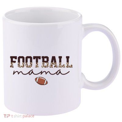 Football Mama Leopard 11oz C Handle Ceramic Mug