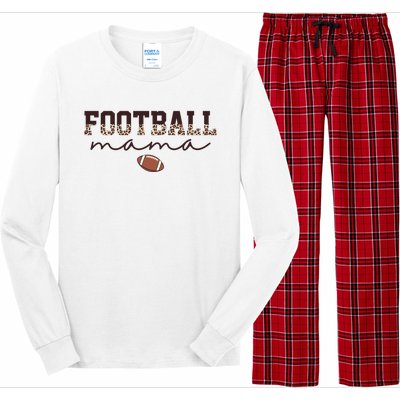 Football Mama Leopard Long Sleeve Pajama Set