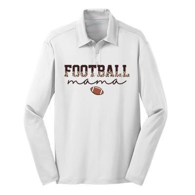 Football Mama Leopard Silk Touch Performance Long Sleeve Polo