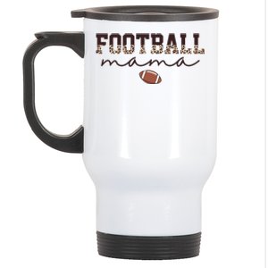 Football Mama Leopard Stainless Steel Travel Mug