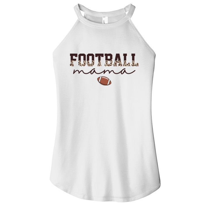 Football Mama Leopard Women's Perfect Tri Rocker Tank