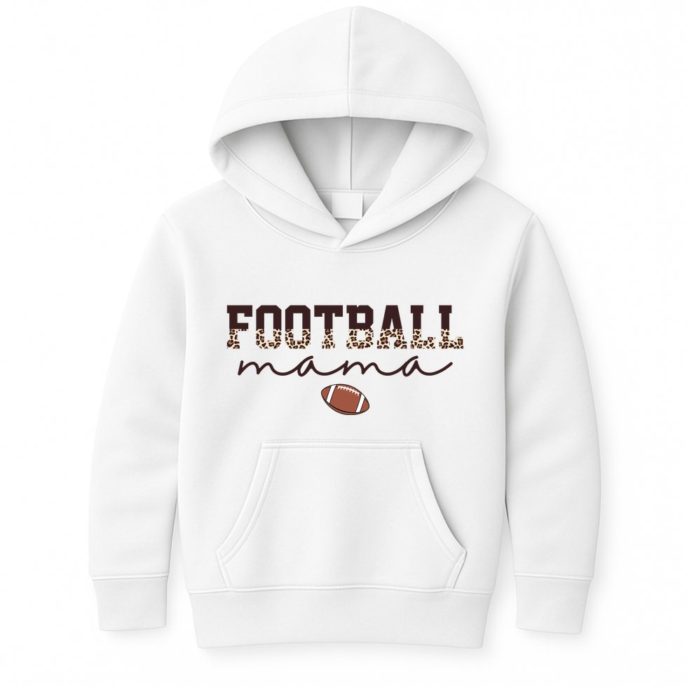 Football Mama Leopard Kids Hoodie