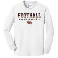 Football Mama Leopard Kids Long Sleeve Shirt