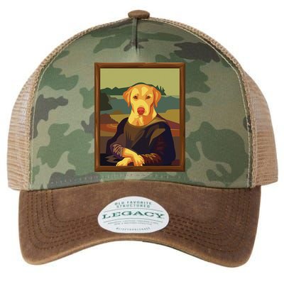 Funny Mona Lisa Yellow Lab Dog Art Parody Legacy Tie Dye Trucker Hat