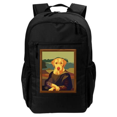 Funny Mona Lisa Yellow Lab Dog Art Parody Backpack
