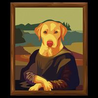 Funny Mona Lisa Yellow Lab Dog Art Parody Sustainable Bucket Hat