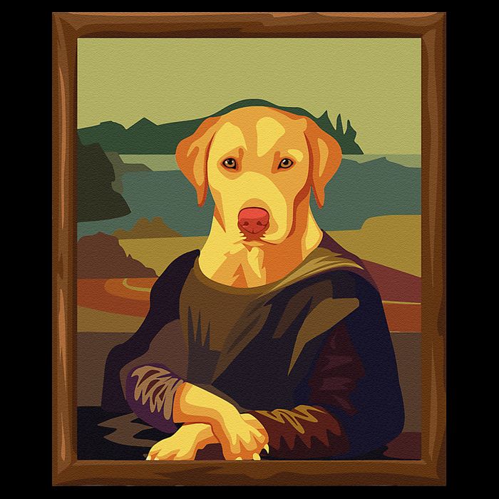 Funny Mona Lisa Yellow Lab Dog Art Parody Sustainable Bucket Hat