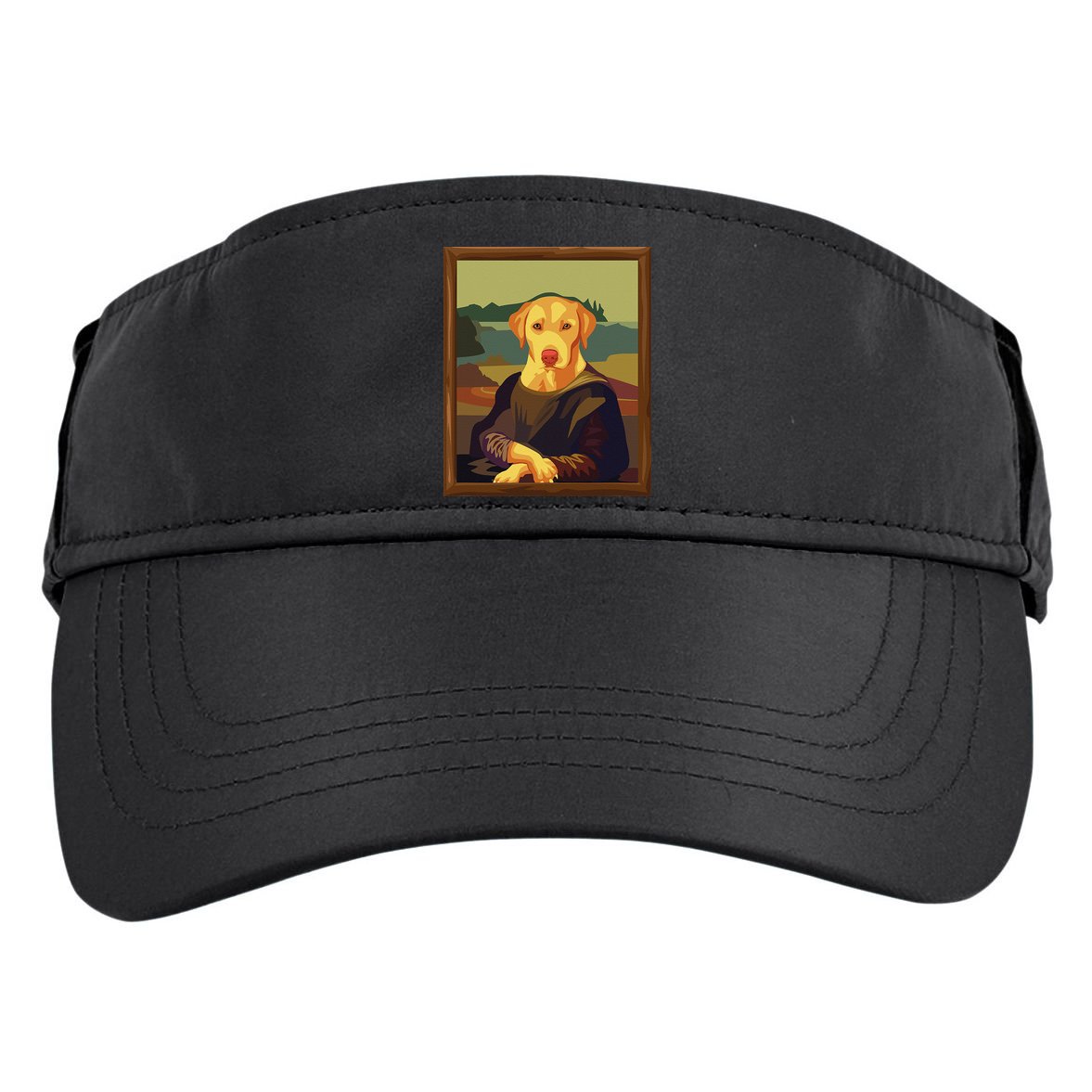 Funny Mona Lisa Yellow Lab Dog Art Parody Adult Drive Performance Visor