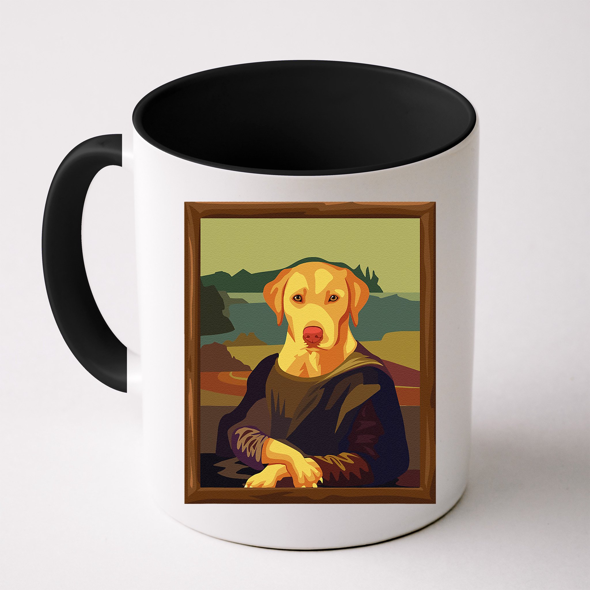Funny Mona Lisa Yellow Lab Dog Art Parody Mug