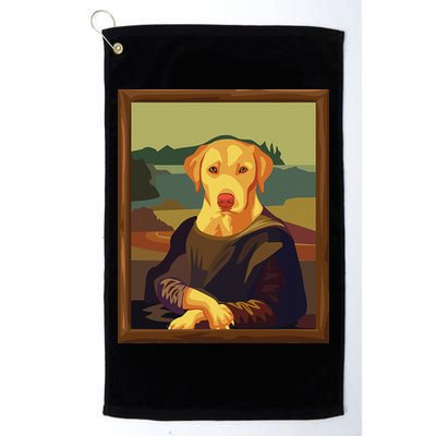 Funny Mona Lisa Yellow Lab Dog Art Parody Golf Towel