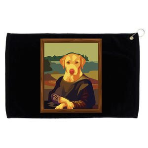 Funny Mona Lisa Yellow Lab Dog Art Parody Grommeted Golf Towel